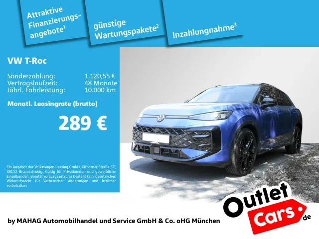 Volkswagen T-Roc 1.5 L ETSI R-Line BlackStyle IQ.Light IQ.Drive Navi ParkAssistPro AreaView EKlappe App YorkAero19'Black DSG