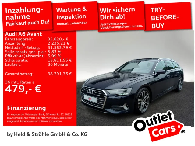 Audi A6 Avant S-Line 45 TDI Qu 19 ACC HuD NAVI KAM