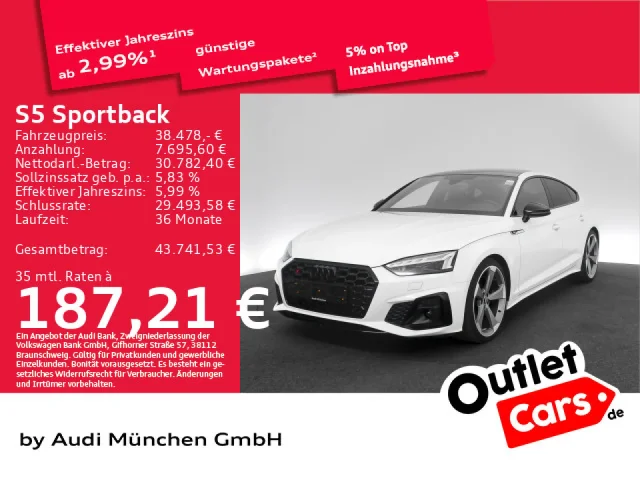 Audi S5 Sportback TDI Tiptr. Pano/Laser/B&O/HuD