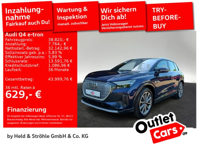 Audi Q4 E-tron 50 Quattro AHK KAM NAVI+ PANO SHZ WÄPU