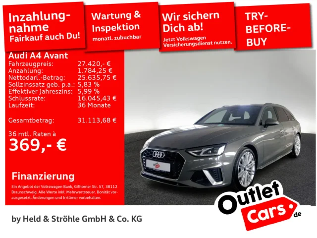 Audi A4 Avant S-Line 40 TFSI AHK LED NAVI+ PDC SHZ
