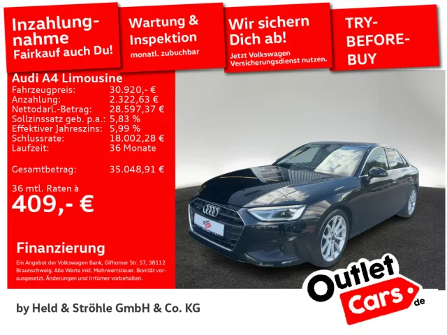 Audi A4 Limousine 50 TDI Qu 18 AHK LED NAVI SD STANDH