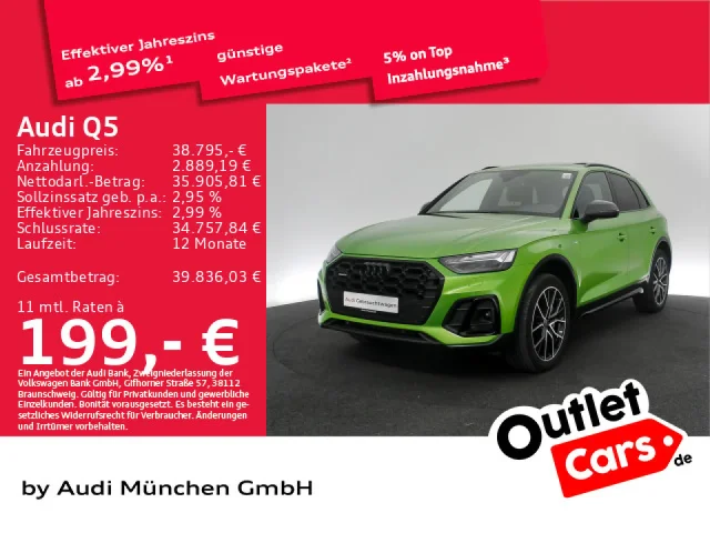 Audi Q5 55 TFSI E Qu. S Tronic S Line Pano/B&O/HuD/Virtual/Matrix/Navi+