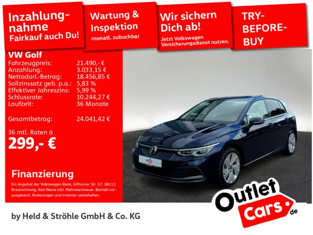 Volkswagen Golf 8 Style 1.5 ETSI DSG STANDHZ AHK HARMAN LED+