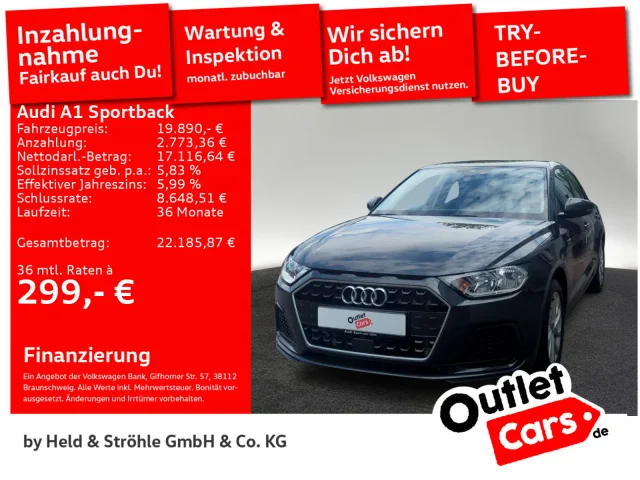 Audi A1 Sportback Advanced 25 TFSI APP ALU SHZ VIRT