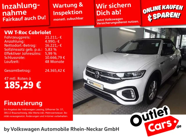 Volkswagen T-Roc Cabriolet R-Line 1.5 TSI Matrix AHK Black Uvm