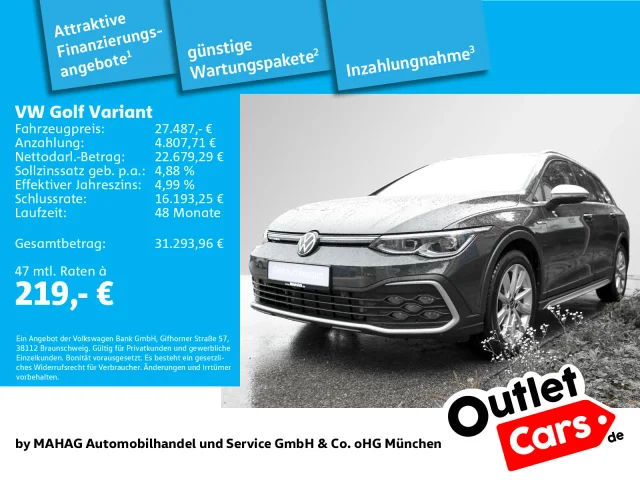 Volkswagen Golf VIII Variant Alltrack 4 Mot 2.0 TDI AHK LED+ Navi ParkPilot App DSG