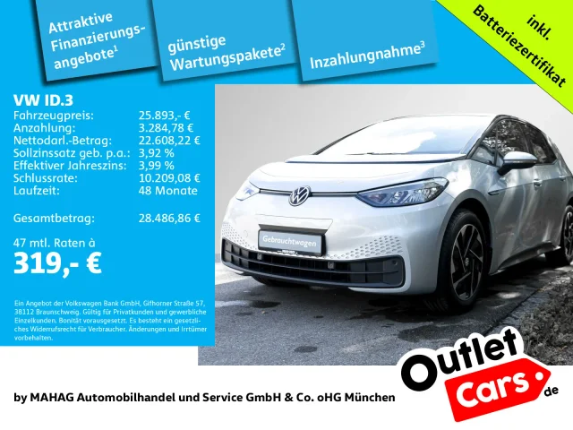 Volkswagen ID.3 Pro Performance 150kW WärmePu CCS LED Sitzhz App