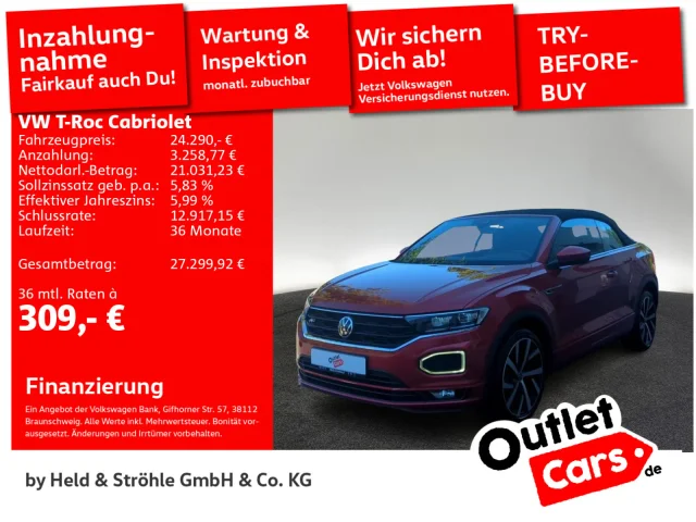 Volkswagen T-Roc Cabrio R-Line 1.5 TSI DSG LED NAV 19" ACC