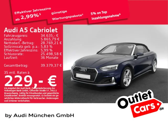 Audi A5 Cabriolet 40 TFSI S Tronic Advanced Virtual+/Navi+/ACC