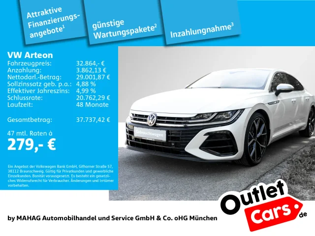 Volkswagen Arteon R 2.0 TSI 4Mot IQ.Light Navi Pano EKlappe ParkAssist RearView APP DSG
