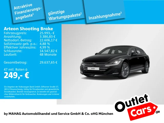 Volkswagen Arteon Shooting Brake R-Line 2.0 TDI LED Navi EKlappe ParkPilot APP DSG