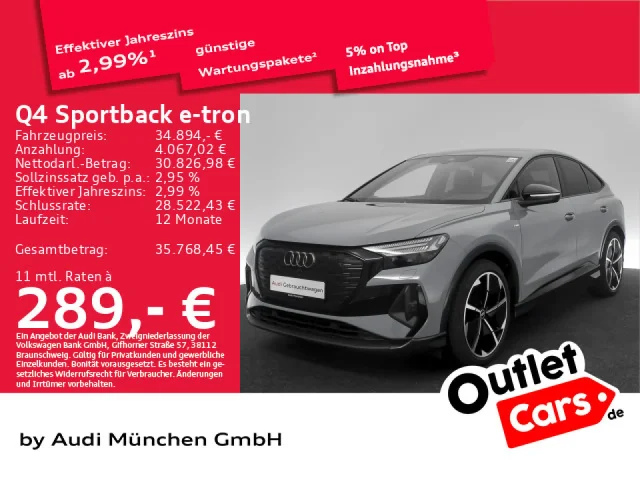 Audi Q4 Sportback E-tron 45 Qu. S Line 21"Zoll/Matrix/Navi+