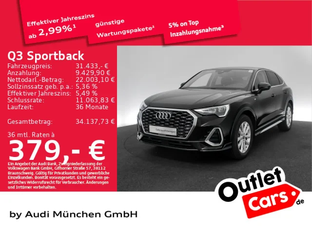 Audi Q3 Sportback 35 TFSI Stronic S Line Virtual/Navi+/Kamera