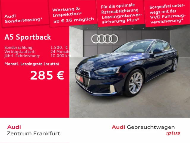 Audi A5 Sportback Adv. 40 TFSI Qu. S-tronic Navi VC DAB Sitzheizung PDC Standheizung Und -lüftung