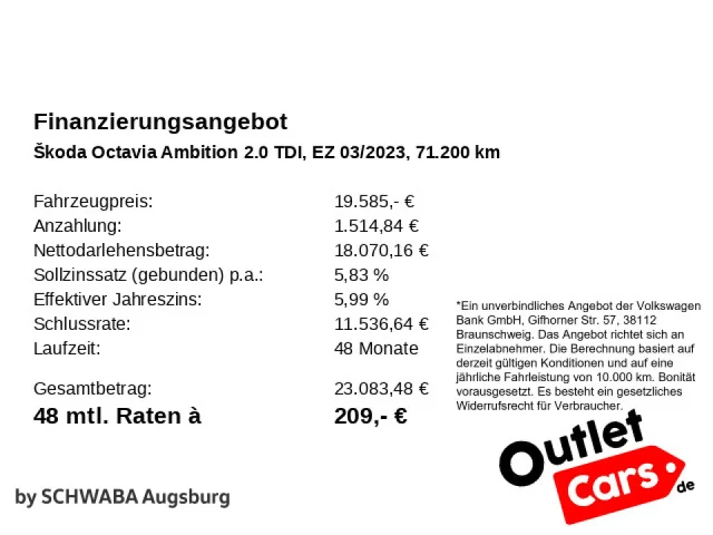 Škoda Octavia Combi Ambition 2.0 TDI DSG *NAVI*ab 199€