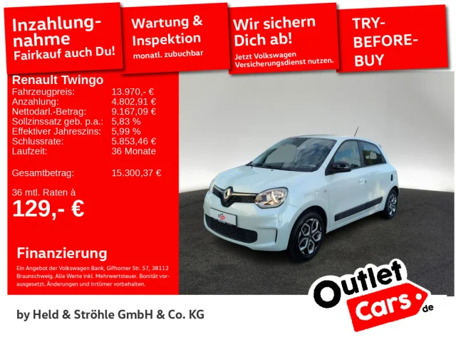 Renault Twingo Equilibre 1.0 SCe 65 KLIMAAUTOM. PDC SHZ