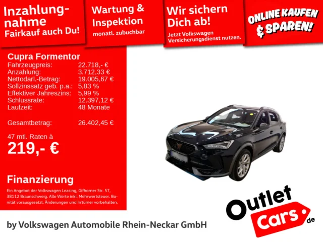 Cupra Formentor 1.4 TSI Hybrid Pano LED Navi Automatik UVM