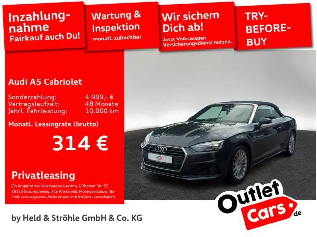 Audi A5 Cabrio 40 TFSI NAV+ KAM B&O SITZBELÜFTUNG
