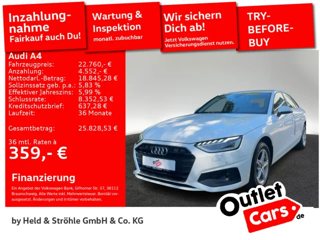 Audi A4 Lim. 30 TDI S Tronic MATRIX NAV+ KAM ACC HuD