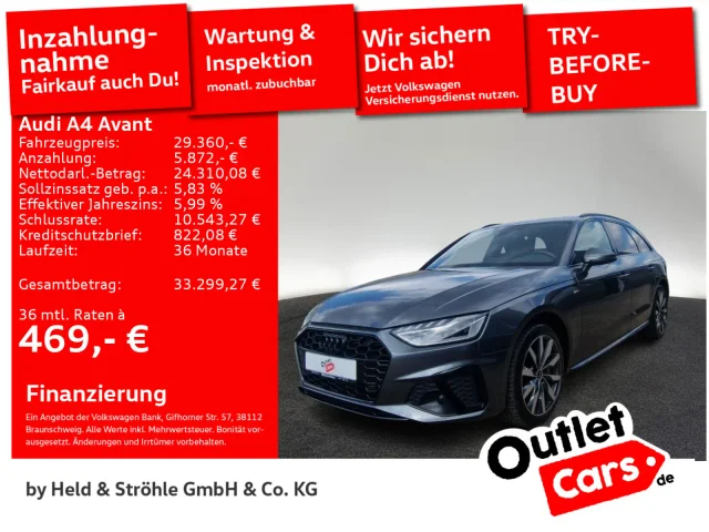 Audi A4 Avant 40 TDI S-Line BLACK HuD PANO STANDH 360