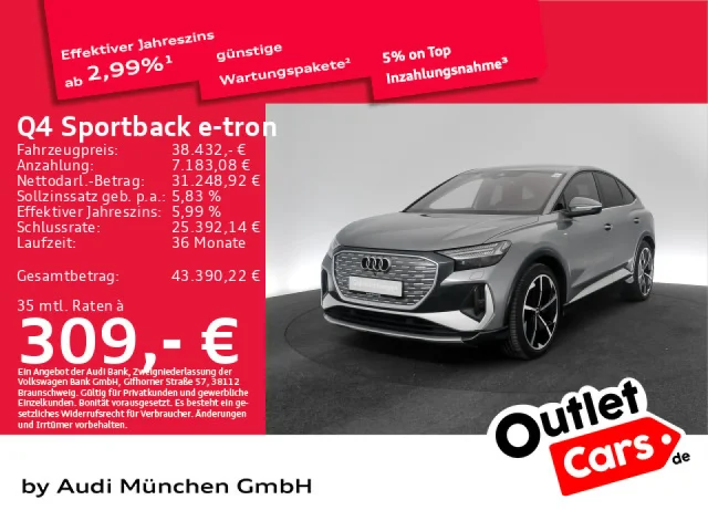 Audi Q4 Sportback E-tron 50 Qu. S Line ACC/AHK/HuD/Navi+