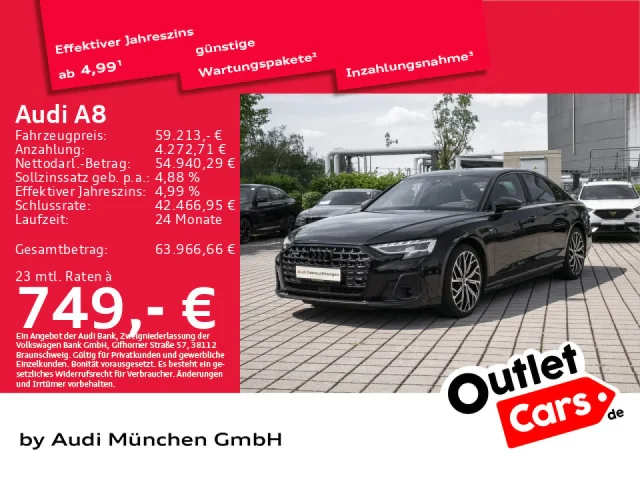 Audi A8 50 TDI Qu. Tiptr. S Line Luftfed./ACC/Virtual+/Navi+