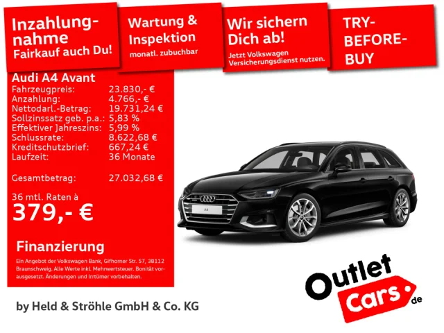 Audi A4 Avant Advanced 40TDI Qu 18 LED NAV SOUND VIRT