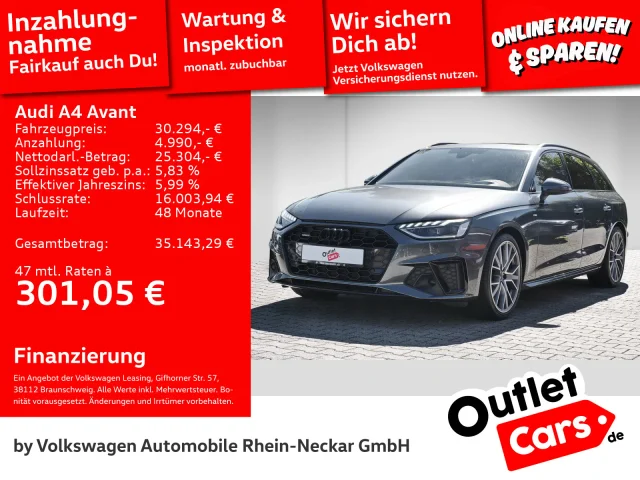 Audi A4 Avant 40 TDI Quattro Blackpaket S-Line Matrix Pano LED S-tronic UVM