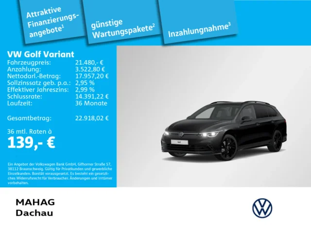 Volkswagen Golf VIII Variant R-Line 2.0 TSI IQ.Light Navi Pano AHK Standhz ParkPilot RearView DSG