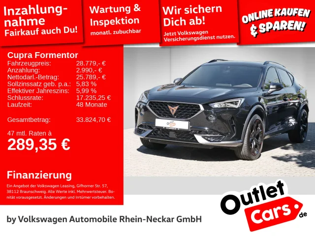 Cupra Formentor VZ 2.0 TSI DSG 4Drive Navi Kamera LED UVM