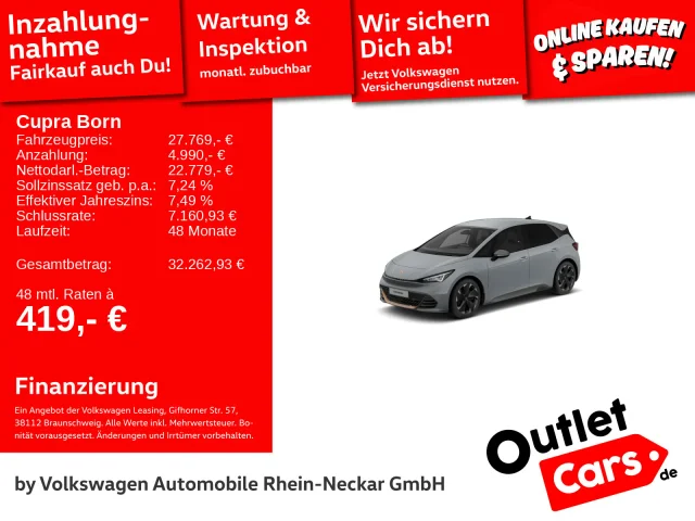 Cupra Born E-Boost 170kW Navi Kamera LED Uvm