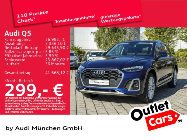 Audi Q5 50 TFSI E Qu. S Tronic S Line Pano/Matrix/Virtual/Navi+