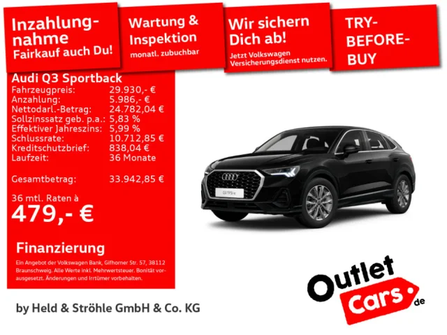 Audi Q3 Sportback 45 TFSI E APP LED NAVI+ SHZ VIRTUAL