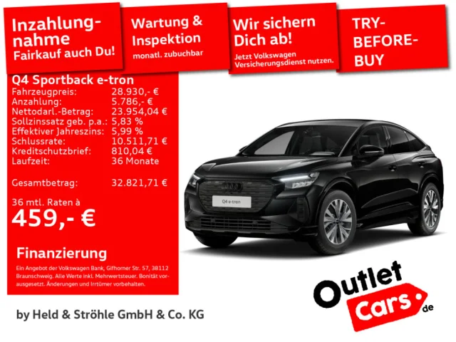 Audi Q4 Sportback E-tron 35 BLACK KAM LED NAVI+ SHZ