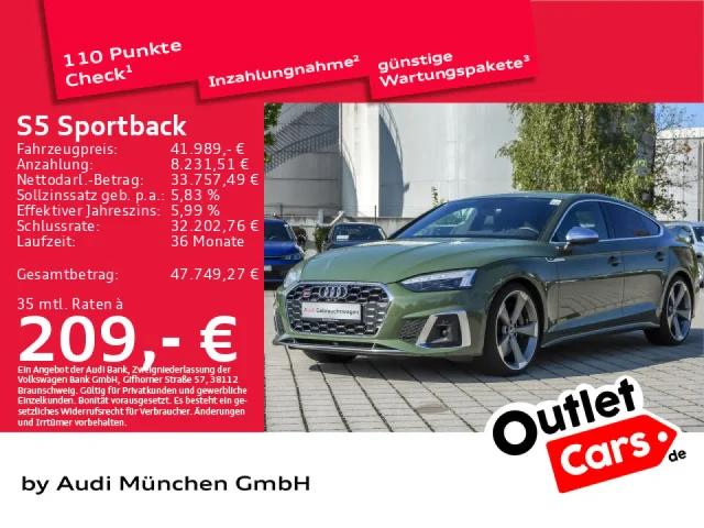 Audi S5 Sportback TDI Tiptr. Matrix/Virtual+/Navi+/Kamera