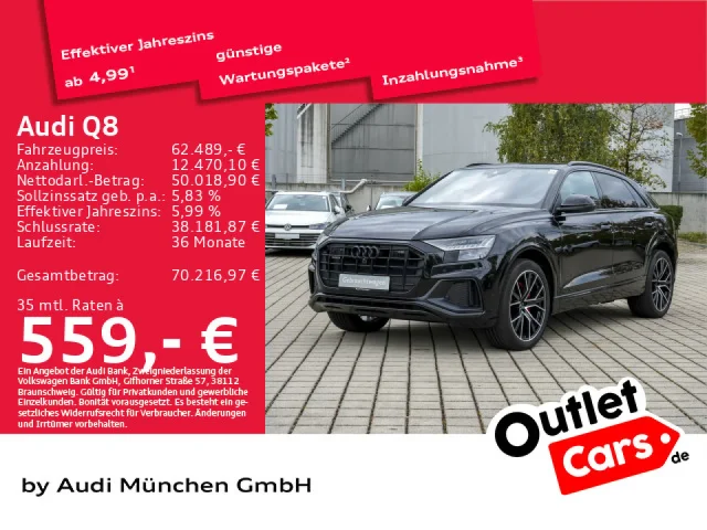 Audi Q8 50 TDI Qu. Tiptr. S Line Pano/B&O/HuD/HD-Matrix/ACC/Kamera