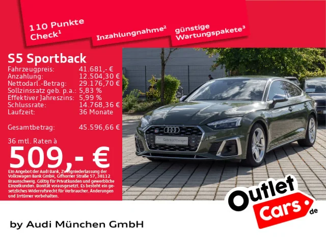 Audi S5 Sportback TDI Tiptr. B&O/Matrix/Kameras